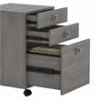 Pemberly Row L Shaped Desk with Mobile File Cabinet in Gray - Engineered Wood