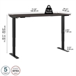 Pemberly Row 72W x 30D Height Adjustable Standing Desk - Engineered Wood