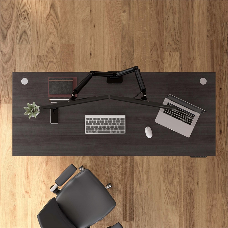 Pemberly Row 72W x 30D Height Adjustable Standing Desk - Engineered Wood