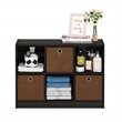 Pemberly Row Engineered Wood 3x2 Bookcase Storage withBins in Espresso/Brown