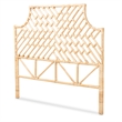 Pemberly Row Modern Brown Rattan Queen Size Standalone Headboard