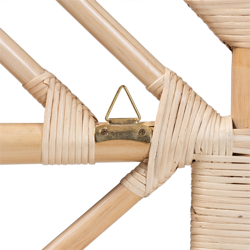 Pemberly Row Modern Brown Rattan Queen Size Standalone Headboard