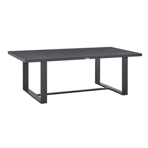 Pemberly Row Aluminum Outdoor Rectangular Dining Table in Gray