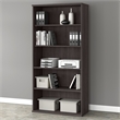 Pemberly Row Tall 5 Shelf Bookcase in Storm Gray - Engineered Wood