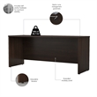 Pemberly Row 72W x 24D Credenza Desk in Black Walnut - Engineered Wood
