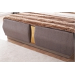 Pemberly Row Gold Detailed Tufted Queen Bed made with Wood in River Sand Gray