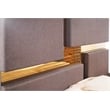 Pemberly Row Gold Detailed Tufted Queen Bed made with Wood in River Sand Gray