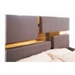 Pemberly Row Gold Detailed Tufted Queen Bed made with Wood in River Sand Gray