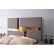 Pemberly Row Gold Detailed Tufted Queen Bed made with Wood in River Sand Gray
