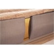 Pemberly Row Gold Detailed Tufted Queen Bed made with Wood in River Sand Gray