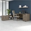 Pemberly Row 60W Desk with Storage and Drawers in Hickory - Engineered Wood