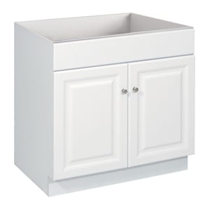 Pemberly Row 30-Inch Unassembled 2-Door Bathroom Wood Vanity Without Top - White