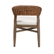Pemberly Row Brown Mahogany Wood and Natural Rattan Dining Chair