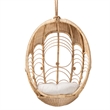 Pemberly Row Modern Bohemian Natural Brown Rattan Hanging Chair