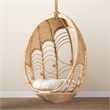 Pemberly Row Modern Bohemian Natural Brown Rattan Hanging Chair
