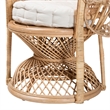 Pemberly Row Modern Bohemian Natural Brown Rattan Peacock Accent Chair