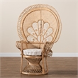 Pemberly Row Modern Bohemian Natural Brown Rattan Peacock Accent Chair