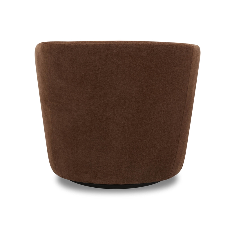 Pemberly Row Modern Fabric Upholstered Accent Swivel Chair in Rust