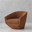 Pemberly Row Modern Fabric Upholstered Accent Swivel Chair in Rust