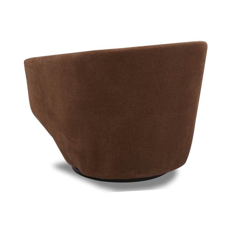Pemberly Row Modern Fabric Upholstered Accent Swivel Chair in Rust