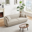 Pemberly Row Mid-Century Modern Living Room Luxury Fabric Linen Couch in Cream