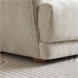 Pemberly Row Mid-Century Modern Living Room Luxury Fabric Linen Couch in Cream