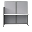 Pemberly Row Engineered Wood Straight Cubicle Desk in Pure White