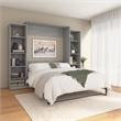 Pemberly Row Wood Queen Murphy Bed with Closet Organizers in Gray
