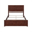 Pemberly Row Canyon Queen Foundation Bed Frame w/ Matching Footboard in Walnut