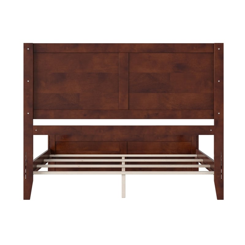 Pemberly Row Canyon Queen Foundation Bed Frame w/ Matching Footboard in Walnut