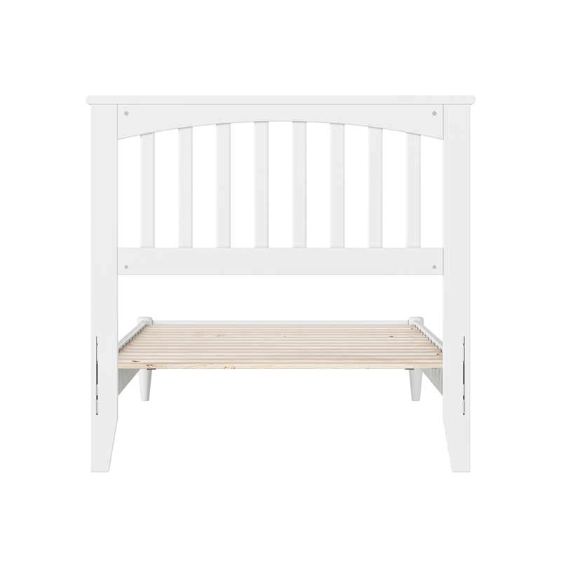 Pemberly Row Becket Twin XL Wood Low Profile Platform Bed in White