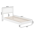 Pemberly Row Becket Twin XL Wood Low Profile Platform Bed in White