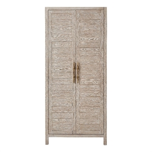 pemberly row contemporary utility cabinet in weathered white oak