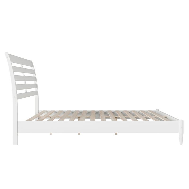 Pemberly Row Modern King Wood Low Profile Platform Bed in White