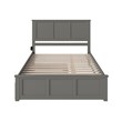 Pemberly Row Madison King Platform Bed  and Twin XL Trundle in Grey
