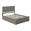 Pemberly Row Madison King Platform Bed  and Twin XL Trundle in Grey