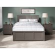 Pemberly Row Madison King Platform Bed  and Twin XL Trundle in Grey