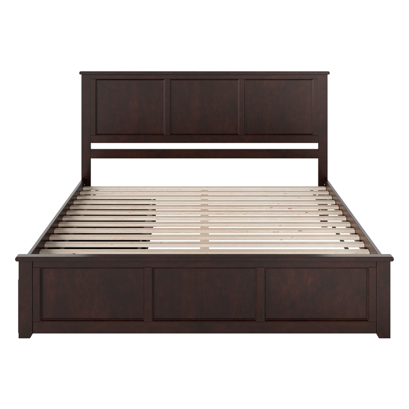 Pemberly Row Madison King Wood Platform Bed  and Drawers in Espresso