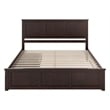 Pemberly Row Madison King Wood Platform Bed  and Drawers in Espresso