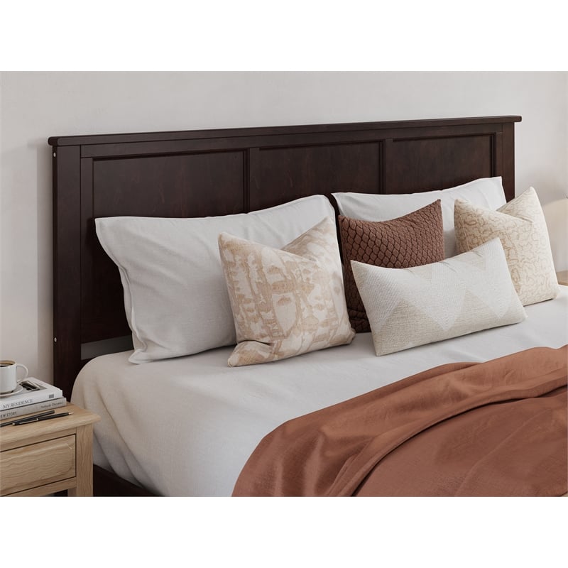 Pemberly Row Madison King Wood Platform Bed  and Drawers in Espresso