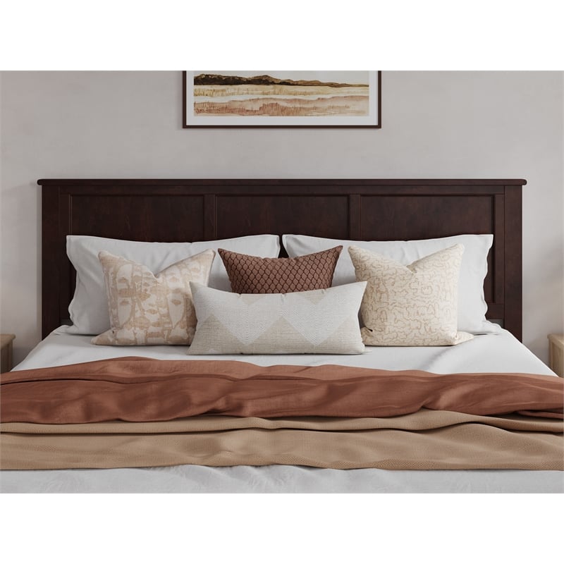 Pemberly Row Madison King Wood Platform Bed  and Drawers in Espresso