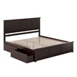 Pemberly Row Madison King Wood Platform Bed  and Drawers in Espresso