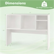 Pemberly Row Computer Desktop Bookcase Countertop Storage Bookshelf White