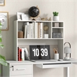 Pemberly Row Computer Desktop Bookcase Countertop Storage Bookshelf White