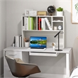 Pemberly Row Computer Desktop Bookcase Countertop Storage Bookshelf White