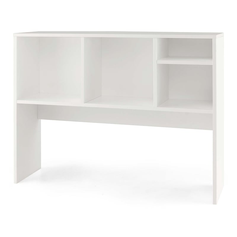 Pemberly Row Computer Desktop Bookcase Countertop Storage Bookshelf White