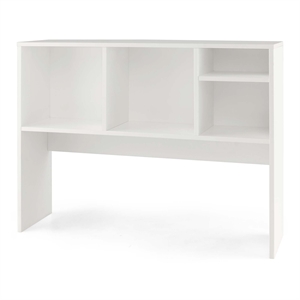 Pemberly Row Computer Desktop Bookcase Countertop Storage Bookshelf White