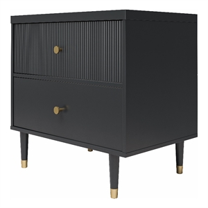 Pemberly Row 27&quotH x 27.5&quotW x 18.1&quotD Contemporary Nightstand in Black