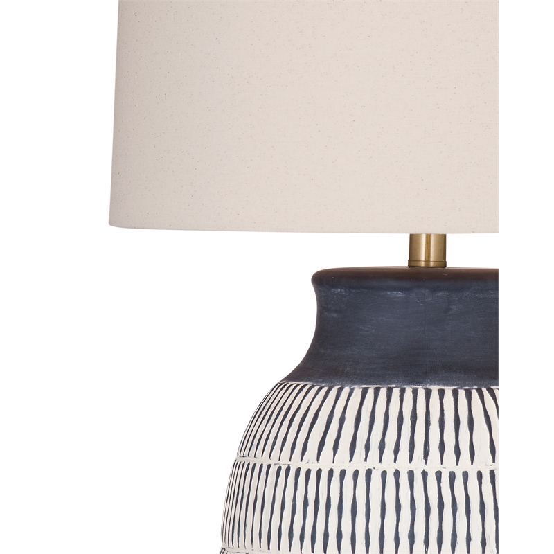 Pemberly Row Modern / Contemporary Table Lamp in Blue Ceramic