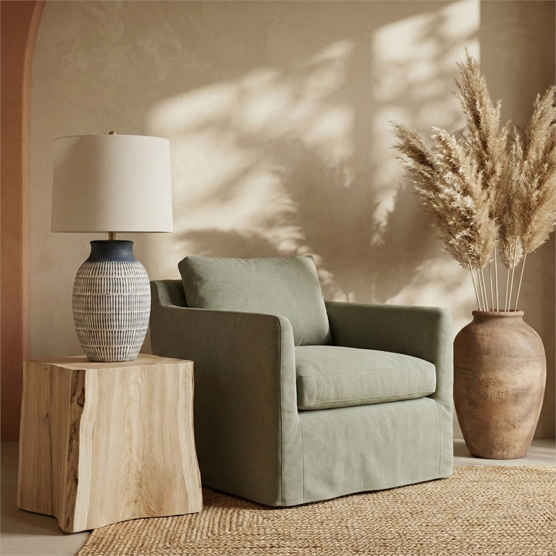 Pemberly Row Modern / Contemporary Table Lamp in Blue Ceramic